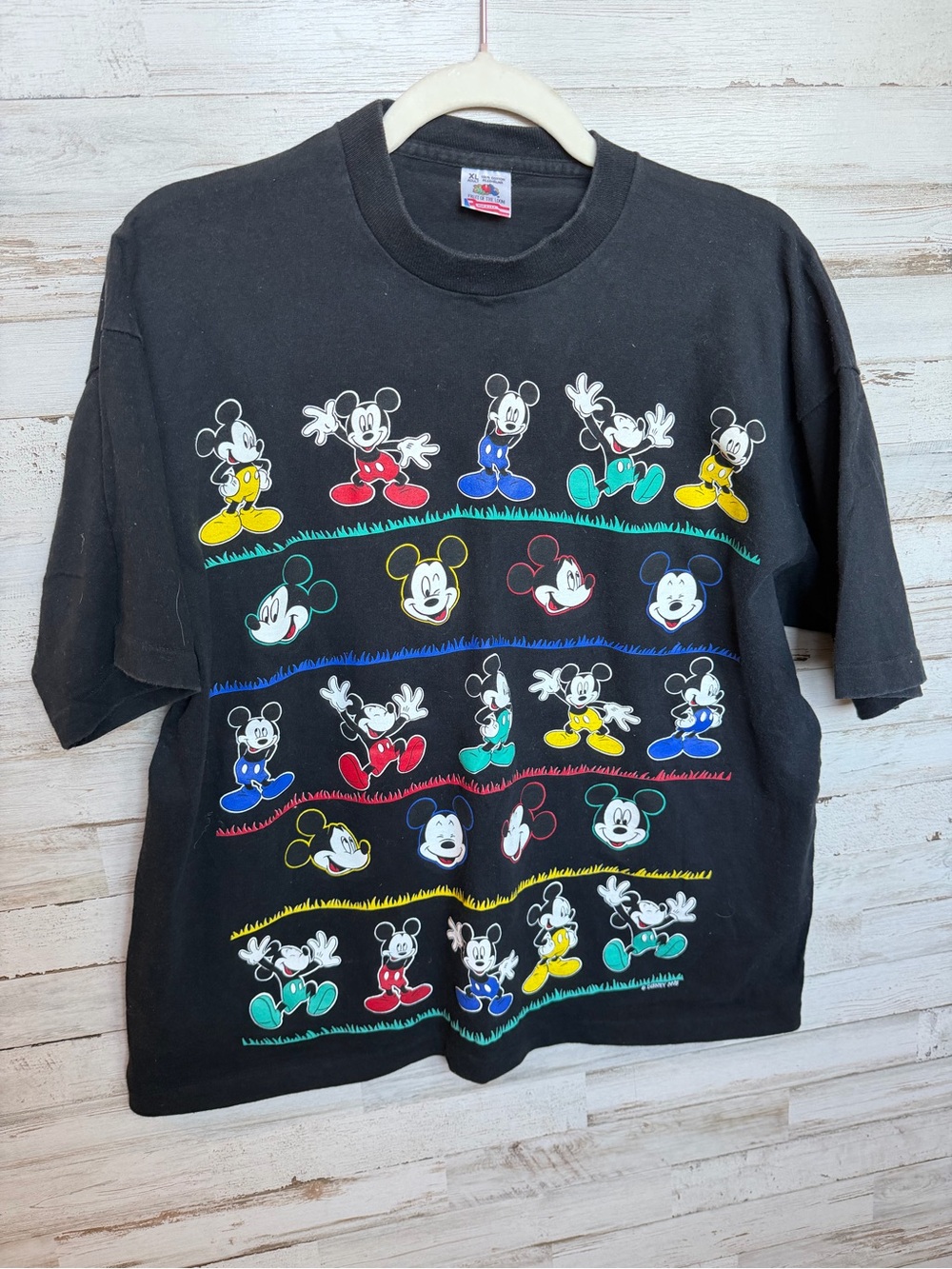 Black Mickey Mouse Graphic Adult XL Tee - Colorful Characters